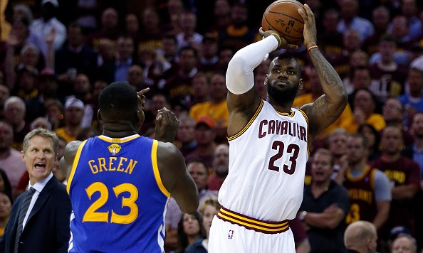 during Game Six of the 2015 NBA Finals at Quicken Loans Arena on June 16, 2015 in Cleveland, Ohio. NOTE TO USER: User expressly acknowledges and agrees that, by downloading and or using this photograph, user is consenting to the terms and conditions of Getty Images License Agreement.